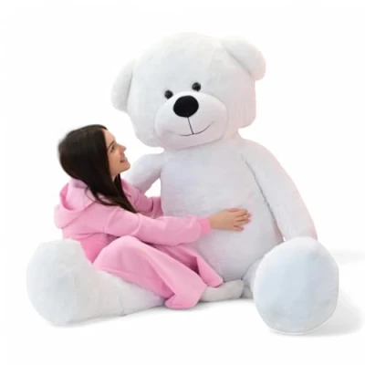 Afbeelding van Odolplusz teddybeer 220 cm Gigant grote pluche beer, knuffeldier, XXL, wit