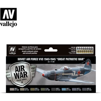 Afbeelding van Vallejo val71198 Model Air Soviet Force VVS 1943 to 1945 Great Patriotic War Set 8 * 17 ml