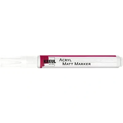 Afbeelding van KREUL 46231 Acryl Matte Marker Medium, met ronde punt ca. 2 4 mm, wit, mat, permanente acrylverf op waterbasis, voor filigrane accenten