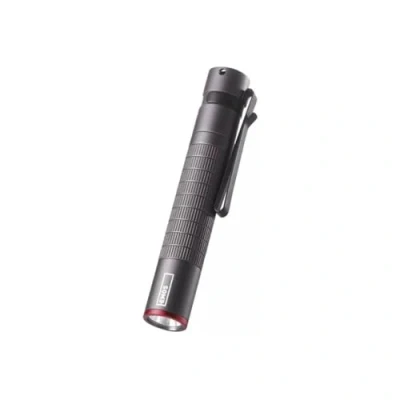 Afbeelding van EMOS Waterdichte mini zaklamp, superheldere CREE LED 100 lm metalen pen lamp met 65 m lichtbreedte, beschermingsklasse IP65, stalen clip, zwart, P3150
