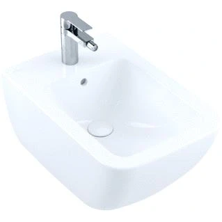 Afbeelding van Villeroy en boch venticello wandbidet wit ceramicplus 1 kraangat met overloop 441100r1