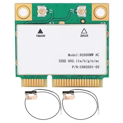 Afbeelding van Draadloze netwerkkaart, 2,4 G / 5 gigabit dual band 802.11AC Mini PCI E wifi kaart, Bluetooth 4.2 + 2 antenne, maximale snelheidsondersteuning 867 Mbps