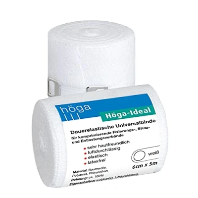 Afbeelding van Höga Ideaal, duurzaam elastische universele band, 6 cm x 5 m uitgerekt, zeer huidvriendelijk, luchtdoorlatend, elastisch