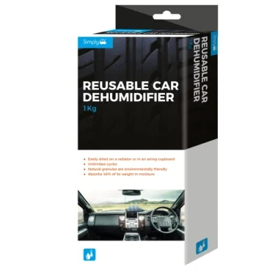 Afbeelding van Simply DEH001 Herbruikbare auto ontvochtiger Sneldrogend geschikt voor magnetron, sterke absorptie 40% van het gewicht in vocht, milieuvriendelijke korrels, onbeperkte cycli, grijs