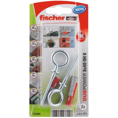 Afbeelding van Fischer plug Duopower met ooghaak 8x40mm (Per 2 stuks)