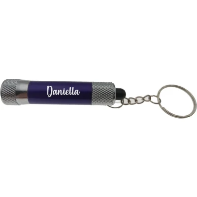 Afbeelding van Zaklamp Sleutelhanger Met Naam Paars Daniella