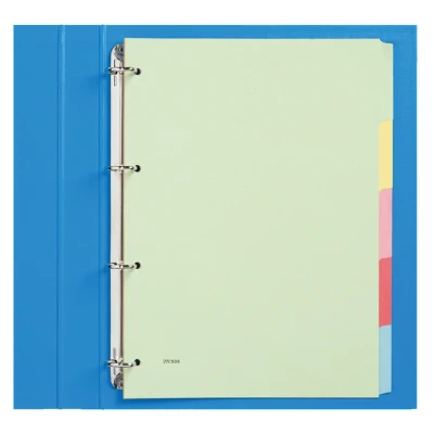 Afbeelding van 50x Tabbladen Qbasic 4 gaats karton 5 delig assorti