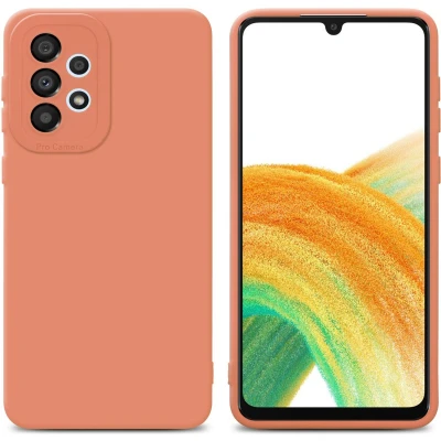 Afbeelding van Cadorabo Hoesje geschikt voor Samsung Galaxy A32 4G in Fluid LICHT ORANJE Beschermhoes gemaakt van flexibel TPU silicone Cover Case