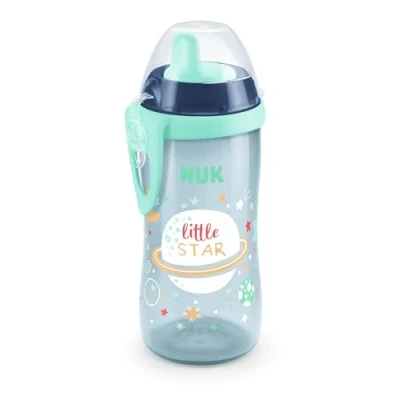 Afbeelding van NUK Kiddy Cup Night Toddler 12+ maanden 300 ml lekvrije geharde drinktuit Glow in the Dark Clip en beschermkap BPA vrij blauw