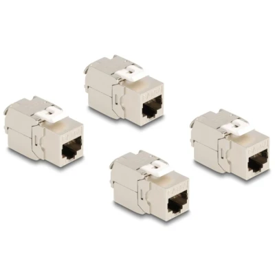Afbeelding van Delock Keystone Modul RJ45 Buchse Cat.6A STP 4 Stück HQ products