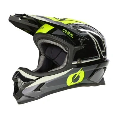 Afbeelding van O&#039;NEAL Fullface Mountainbike helm, MTB DH Downhill FR Freeride, ABS schaal, magneetsluiting, overtreft robuust ABS, Sonus helm Split V.23, volwassenen, zwart, neon geel, XL