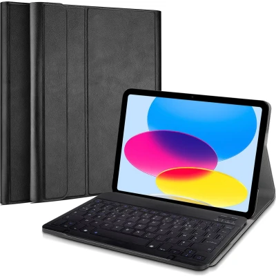 Afbeelding van Cazy Geschikt voor Apple iPad 10.9 2022 hoes met toetsenbord AZERTY Zwart