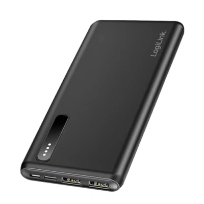 Afbeelding van Powerbank 8000 mAh, 2 x USB (type A) incl. in 1 kabel, kleur: zwart