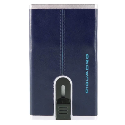 Afbeelding van Piquadro Blue Square Creditcard Case With Sliding System Night