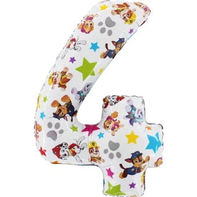 Afbeelding van Toyland® 26 Inch Paw Patrol Cijfer Folieballon Kinderfeest Ballonnen Nummer 1 6 Beschikbaar (NUMMER 4)