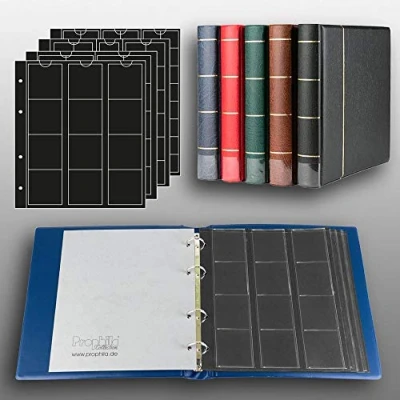Afbeelding van Prophila Kobra coin album with 4 Cases (black interleaves) for 110 coins