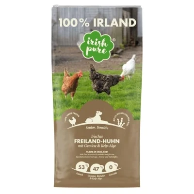 Afbeelding van Irish Pure Senior Droogvoer, 4 kg, kip met kelp alg en groenten, hoog vleesgehalte, graanvrij, gevoelig, droogvoer voor honden, hondenvoer alle rassen