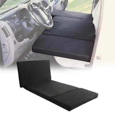 Afbeelding van OMAC Camperbed, cabinebed, matras compatibel met FIAT Ducato 2006 2024, polyester, zwart