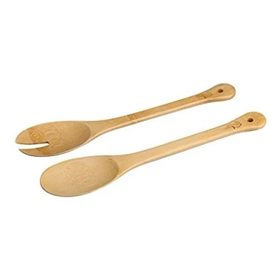 Afbeelding van Fackelmann Salade Servers Set Tropical 34cm Bamboe, Hout, Beige, 34 x 6,5 2 cm