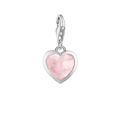 Afbeelding van Thomas Sabo Bedelhanger voor dames hart rozenkwarts Charm Club 925 sterling zilver 1361 034 9