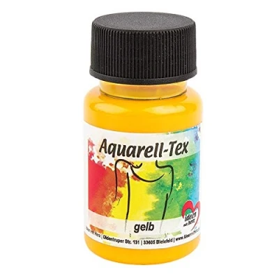 Afbeelding van Ideen mit Herz Textielverf Aquarel Tex Stofverf Aquarelverf voor textiel 50 ml sterk gepigmenteerd wasmachinebestendig op waterbasis (geel)