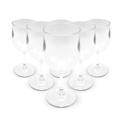 Afbeelding van Transparant wijnglas van polycarbonaat, 300 ml, verpakking 6 stuks, wijnglazen, 170,3 x 78 3 mm, polycarbonaat kunststof beker, herbruikbare bekers hard plastic, voor wijn