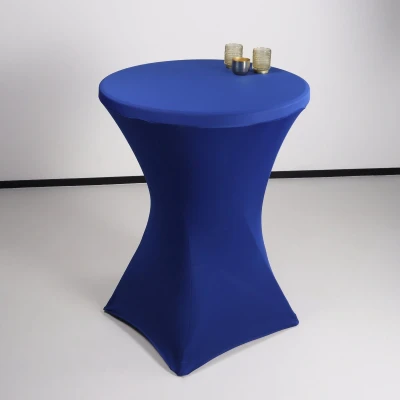 Afbeelding van Stretch rok blauw statafelrok statafel 80cm statafelhoes