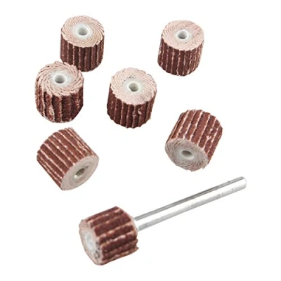 Afbeelding van HALJIA Schuurpapier schuurschijf bit, 10 mm, voor dremel, korrel 80#, 120#, 180#, 240#, 320#, 400#, 600#, met 3 mm doornschacht, 7 stuks