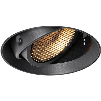 Afbeelding van QAZQA Moderne inbouwspot zwart GU10 AR111 rond trimless Oneon Honey