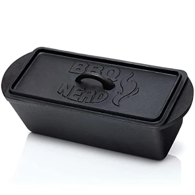 Afbeelding van BBQ Nerd© Kleine broodbakvorm, 3 liter, gietijzeren bakvorm met deksel, voor oven, grill, vuur, broodpan, Dutch Oven hakbraden, vleeskaas, brood