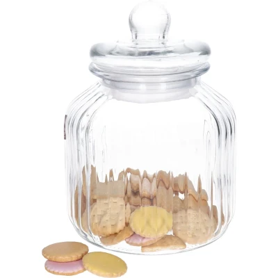 Afbeelding van Glazen voorraadpot/koekjespot rond met deksel 2800 ml Voorraadpot