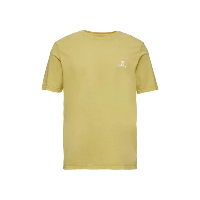 Afbeelding van QS Tshirt print, Heren, Maat: Small, Goldgelb