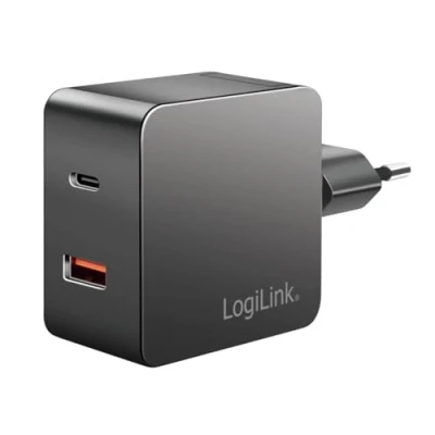 Afbeelding van LogiLink Dubbele USB adapter (45 W), lader, Zwart