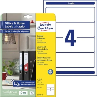Afbeelding van Avery Ordneretiket Zweckform Permanent 192 X 59 Mm 40 Stuks