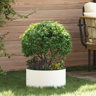 Afbeelding van Witte Metalen Plantenbakken Wit Metaal 40 cm diameter