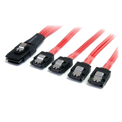 Afbeelding van StarTech.com 50 cm lange, serieel aangesloten SCSI SAS kabel SFF 8087 naar 4x vastklikkend SATA