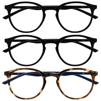 Afbeelding van Opulize Met 3 Stuks Blauw Licht Blokkeert Leesbril Computer Gamen Zwart Bruin Mannen Vrouwen BBB60 112 +3,00