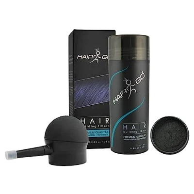 Afbeelding van HAIR GO Premium schudhaar + applicator voor haarverdichting strooihaar haarvezel Haarvuller (donkerbruin)