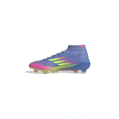 Afbeelding van adidas Performance F50 Elite MID Voetbalschoenen met kunststof noppen blue fusion lucid lemon pink, Dames, Maat: 36 2/3 Textiel/ synthetisch