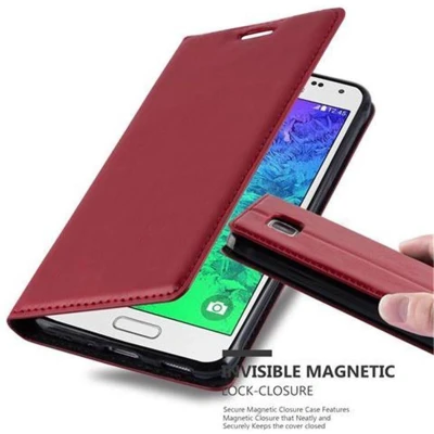 Afbeelding van Cadorabo Hoesje geschikt voor Samsung Galaxy ALPHA in APPEL ROOD Beschermhoes Case magnetische sluiting Cover