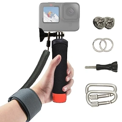Afbeelding van FitStill Waterdichte monopod Floating Hand Grip + Stalen Cored Veiligheid Polsband Touw voor Go Pro Hero Session DJI Osmo Action Camera&#039;s Snorkelen Onderwater Duiken Selfie Stick