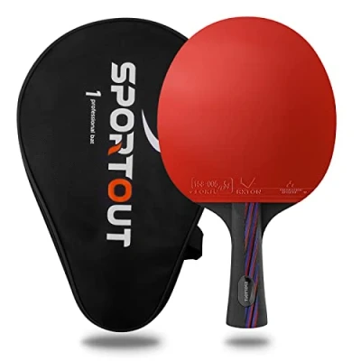 Afbeelding van Easy Room goedgekeurd tafeltennisracket,professioneel pingpong racket, racket met tas, 9 lagen multiplex en 8 laags koolstof versterking (gemiddelde enkel schot #2)