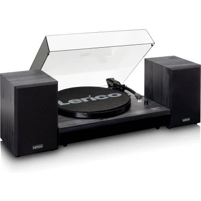 Afbeelding van Lenco LS 301BK Platenspeler met Bluetooth® en twee externe speakers, zwart Black
