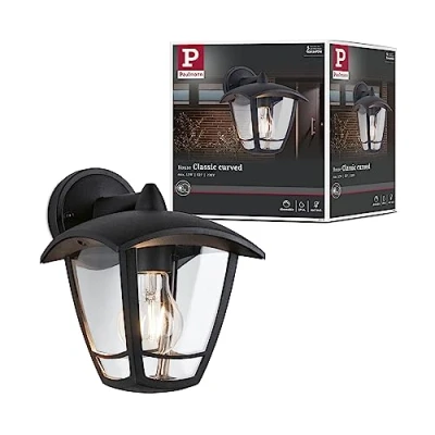 Afbeelding van Paulmann Wandlamp Buiten 22,5 x 19 cm Classic curved IP44 Zwart