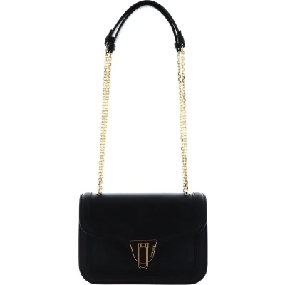 Afbeelding van COCCINELLE Leren Schoudertas Marvin Twist Handbag Smooth Calf Leather Noir Zwart