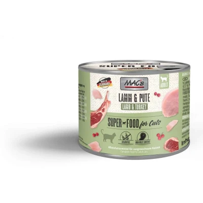 Afbeelding van MAC&#039;s Cat 6 x 200 g Kattenvoer Lam &amp; Kalkoen