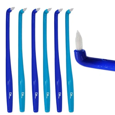 Afbeelding van 6 x Slim Interspace Tandenborstel Blauwe borstels voor orthodontische beugels &amp; bruggen