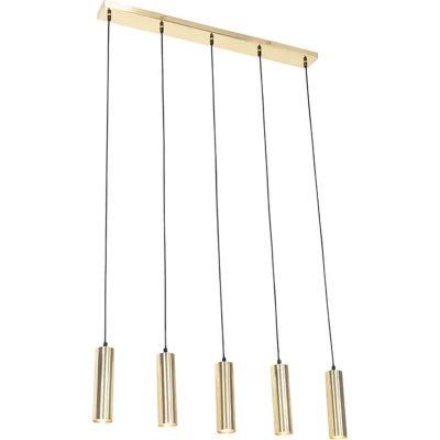 Afbeelding van QAZQA Moderne hanglamp messing 5 lichts Jeana