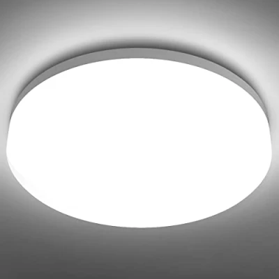 Afbeelding van Lepro plafondlamp, 15 W, led IP54 waterdicht, 5000 K, 1500 lm, badkamerlamp, ronde badlamp, plafond, ideaal voor badkamer, slaapkamer, hal, keuken, woonkamer, balkon, koudwit, diameter 22