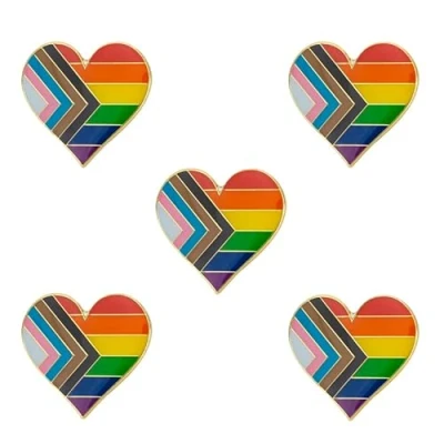 Afbeelding van Progress Heart Shape Pride Badge Revers Pin Broche 5 stuks
